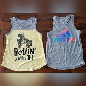Tank tops, girls size 10 (justice & Adidas)
